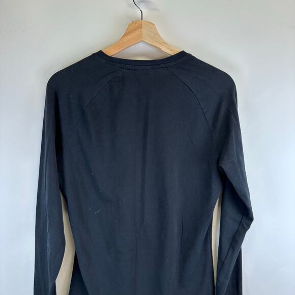 Gymshark Long Sleeve Black Logo Fitted Raglan T Shirt Womens Medium Athleisure - Picture 7 of 12